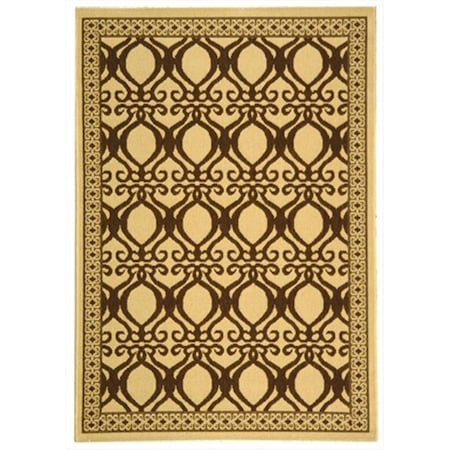 Safavieh 2 Ft. -7 In. X 5 Ft. Small Rectangle Indoor-Outdoor Courtyard- Natural And Brown- Machine Made Rug CY3040-3001-3